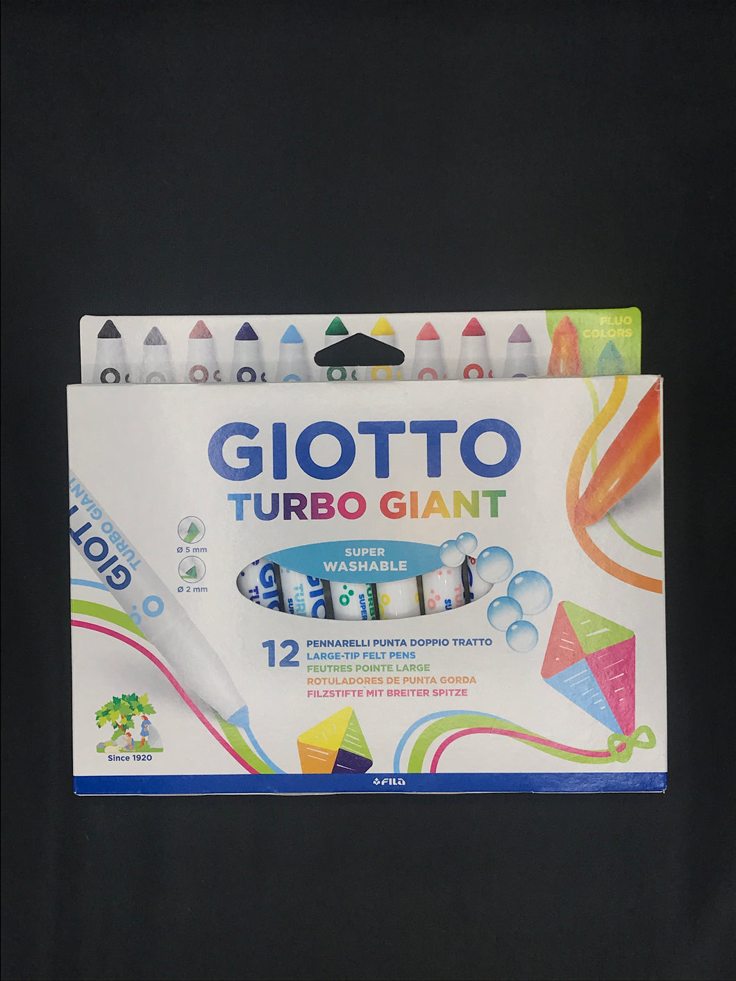 Giotto Turbo Giant Felt Tip Pens - 12 Pack