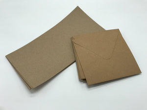 White & Brown Blank Cards and Envelopes