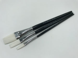 Synthetic Sable Flat Brushes x 3