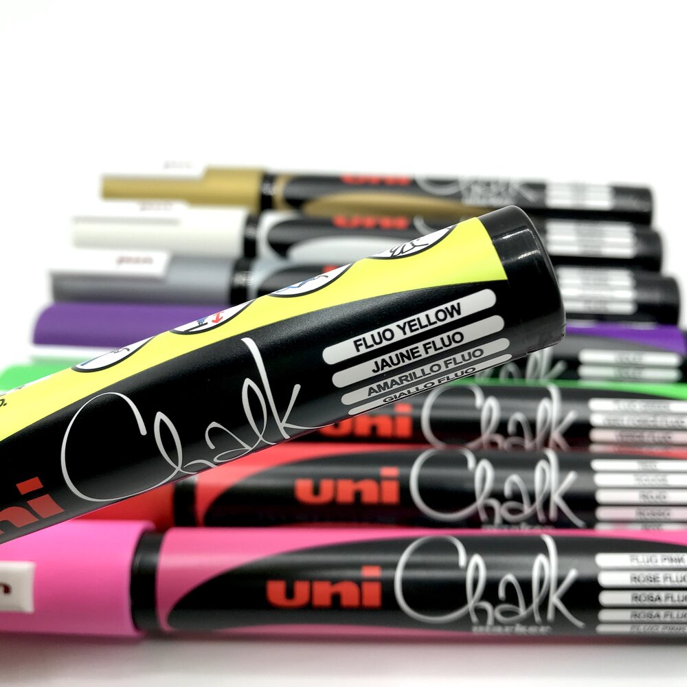 Uni Chalk Marker - 5M - Yellow