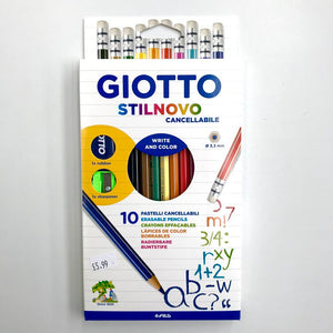 Giotto Erasable Colouring Pencils & Sharpener